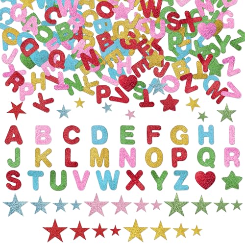 200 Stück Moosgummi Buchstaben Selbstklebend, Mehrere Farben Glitzer Schaumstoff Buchstaben Aufkleber, Buchstaben Sticker Glitter Alphabet Klebebuchstaben für Kartendekoration Scrapbooking 200 Stück Moosgummi Buchstaben Selbstklebend, Mehrere Farben Glitzer Schaumstoff Buchstaben Aufkleber, Buchstaben Sticker Glitter Alphabet Klebebuchstaben für Kartendekoration Scrapbooking von YiiHHooN