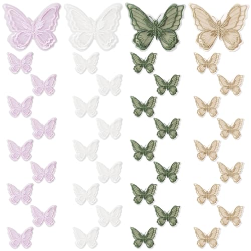 40 Stück Schmetterling Applikationen zum Aufnähen, 4 Farben Schmetterling Doppellagige, Schmetterlings-Spitzenaufnäher Stickerei Aufnäher Patch für DIY Kleidung 40 Stück Schmetterling Applikationen zum Aufnähen, 4 Farben Schmetterling Doppellagige, Schmetterlings-Spitzenaufnäher Stickerei Aufnäher Patch für DIY Kleidung von YiiHHooN