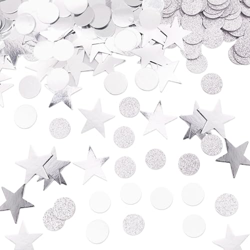 400 Stück Silber Sterne Konfetti, 2 Größ Glitzer Streudeko Weihnachten, Runder Stern Konfetti Tischdeko Streusterne Sterne Deko für Silvester Hochzeit Geburtstag Weihnachtsdeko 400 Stück Silber Sterne Konfetti, 2 Größ Glitzer Streudeko Weihnachten, Runder Stern Konfetti Tischdeko Streusterne Sterne Deko für Silvester Hochzeit Geburtstag Weihnachtsdeko von YiiHHooN
