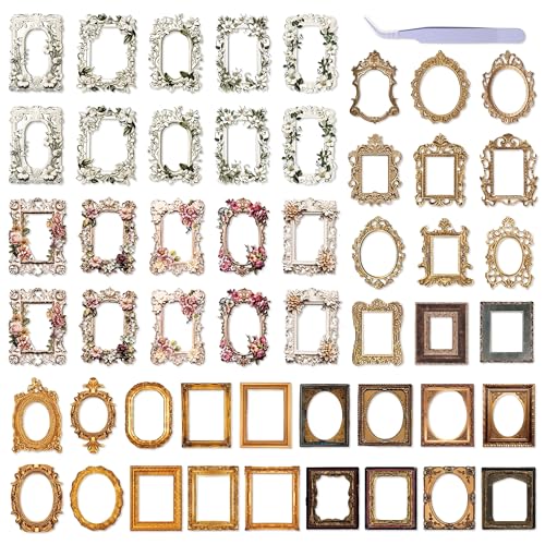 YiiHHooN Spitze Rahmen Scrapbook, 110 Stück Hohle Geprägt Foto Rahmen, Vintage Hohlrelief Fotorahmen Mini Fotorahmen Scrapbooking Zubehör für DIY Vintage Journaling Zubehör von YiiHHooN