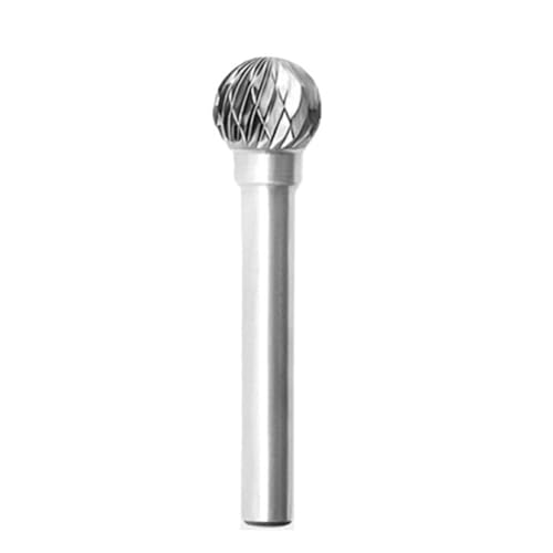Yiiangtro D/DX-Typ Wolframkarbid-Rotationsfeile, Spitzenfräser, Schleifwerkzeug, runder Kugelbohrer, Fräser, Metall- und Holzschnitzbohrer(DX1210M06) von Yiiangtro