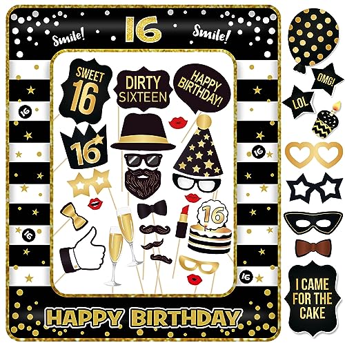 16. Geburtstag Foto Requisiten Fotobox Accessoires schwarz Fotorahmen Aufblasbar Fotorequisiten Geburtstag Party Deko 16. Geburtstag Foto Requisiten Fotobox Accessoires schwarz Fotorahmen Aufblasbar Fotorequisiten Geburtstag Party Deko von YiiiGoood