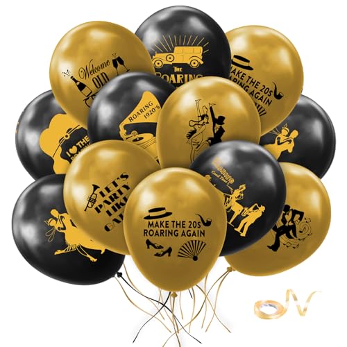 20 Stück Roaring 1920s Latex Ballons 1920er Jahre Motto Party Dekorationen Schwarz und Gold Retro Jazz Party Brüllende Zwanzigerjahre Schilder Ballons für Bilder & Dekorationen Halloween Dekoration 20 Stück Roaring 1920s Latex Ballons 1920er Jahre Motto Party Dekorationen Schwarz und Gold Retro Jazz Party Brüllende Zwanzigerjahre Schilder Ballons für Bilder & Dekorationen Halloween Dekoration von YiiiGoood