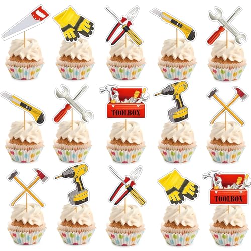 24 Stk. Werkzeuge Kuchendeko Werkzeug Thema Muffin Deko Schraubenschlüssel Hammer Handsäge Maßband Schraubendreher Tortendeko für Kinder Geburtstag Kindergeburtstag Junge Deko Gelb 24 Stk. Werkzeuge Kuchendeko Werkzeug Thema Muffin Deko Schraubenschlüssel Hammer Handsäge Maßband Schraubendreher Tortendeko für Kinder Geburtstag Kindergeburtstag Junge Deko Gelb von YiiiGoood