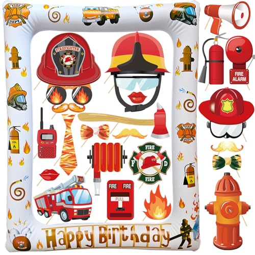 Feuerwehr Fotobox Accessoires Geburtstag Foto Requisiten aufblasbarer Fotorahmen Kindergeburtstag Party-Zubehör Feuerwehrmann Geburtstagsdeko Kinder Party Dekoration Feuerwehr Fotobox Accessoires Geburtstag Foto Requisiten aufblasbarer Fotorahmen Kindergeburtstag Party-Zubehör Feuerwehrmann Geburtstagsdeko Kinder Party Dekoration von YiiiGoood