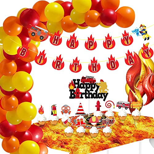 Feuerwehr Geburtstag Deko Geburtstagsdeko Feuerwehr Tischdecke Flamme Feuerwehrauto Folienballon Feuerwehrmann Tortendeko HAPPY BIRTHDAY Girlande Luftballons für Kindergeburtstag Jungen Feuerwehr Geburtstag Deko Geburtstagsdeko Feuerwehr Tischdecke Flamme Feuerwehrauto Folienballon Feuerwehrmann Tortendeko HAPPY BIRTHDAY Girlande Luftballons für Kindergeburtstag Jungen von YiiiGoood