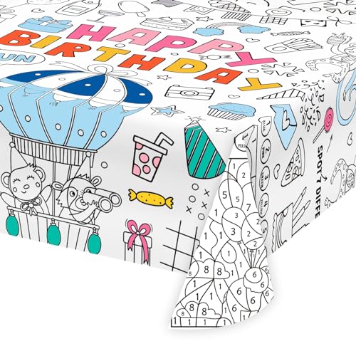 Geburtstag Malen Papier-Tischdecke zum Ausmalen Kinder Ausmaltischdecke Tiere Papiertischdecke zum Bemalen für Kindergeburtstag von YiiiGoood
