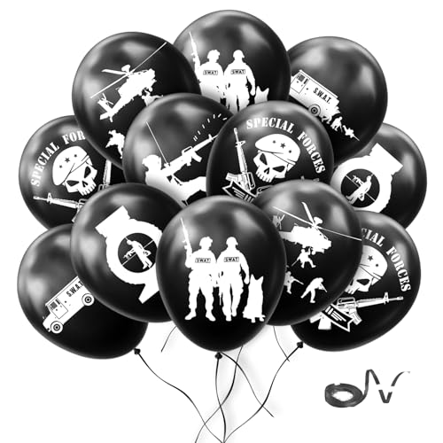 Spezialkräfte Luftballons Deko SWAT 18 Stk. Latex Ballons Armee Kinder Party Zubehör Accessories Role Spielen Kindergeburtstag Dekortation von YiiiGoood