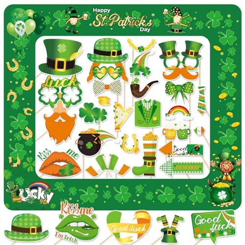 St. Patrick Tag Foto Requisiten Ausblasbarer Fotorahmen Selfie Bilderrahmen Irische Brillen Masken Hut Fotorequisiten Foto Accessoires für St. Patrick's Day St. Patrick Tag Foto Requisiten Ausblasbarer Fotorahmen Selfie Bilderrahmen Irische Brillen Masken Hut Fotorequisiten Foto Accessoires für St. Patrick's Day von YiiiGoood