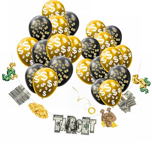 US-Dollar Geburtstag Deko USA Geld Happy Birthday Girlande Dollar Bill Luftballobs Money Birthday Party Dekoration Gold Schwarz US-Dollar Geburtstag Deko USA Geld Happy Birthday Girlande Dollar Bill Luftballobs Money Birthday Party Dekoration Gold Schwarz von YiiiGoood