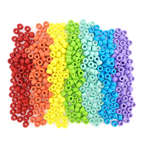 Glatte Pony-Perlen, 6 x 9 mm, poliert, 7 Farben, Regenbogen-Acryl-Pony-Perlen, lose Perlen-Set für DIY-Perlenzubehör, Haar-Zöpfe, Perlen, Regenbogenfarben, 1000 Stück Glatte Pony-Perlen, 6 x 9 mm, poliert, 7 Farben, Regenbogen-Acryl-Pony-Perlen, lose Perlen-Set für DIY-Perlenzubehör, Haar-Zöpfe, Perlen, Regenbogenfarben, 1000 Stück von Yiizzxin