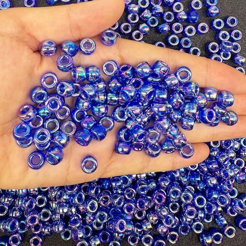 Pony-Perlen für Armbänder, Acrylperlen für Armbänder, königsblau, Kandi-Perlen für Freundschaftsschmuck, Haarperlen für Zöpfe, Königsblau, 350 Stück von Yiizzxin