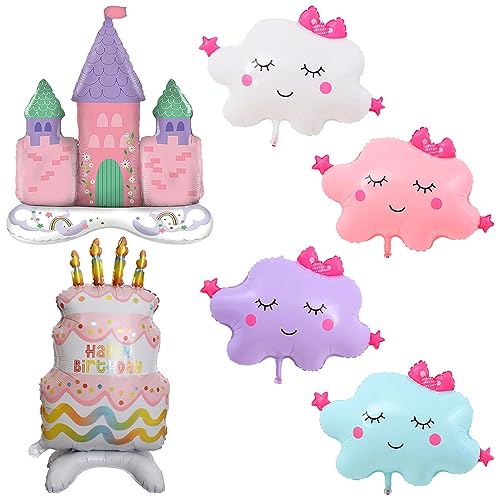 6 Stück Happy Birthday Luftballons Schloss Helium Folienballons Tortenförmiger Heliumballon Wolke Figure Mylar Ballon Set für Mädchen Geburtstagsfeier Babydusche Jahrestag Party Dekoration 6 Stück Happy Birthday Luftballons Schloss Helium Folienballons Tortenförmiger Heliumballon Wolke Figure Mylar Ballon Set für Mädchen Geburtstagsfeier Babydusche Jahrestag Party Dekoration von Yijunmca