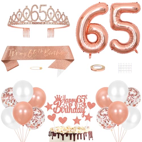 65. Geburtstag Dekoration Mädchen Geburtstags Königin Tiara Prinzessin Kronen 65th Geburtstag Schärpe 65 Jahre Alte Birthday Kuchendeko Zahl Ballons Set Girls Geburtstagsparty Dekor Roségold 65. Geburtstag Dekoration Mädchen Geburtstags Königin Tiara Prinzessin Kronen 65th Geburtstag Schärpe 65 Jahre Alte Birthday Kuchendeko Zahl Ballons Set Girls Geburtstagsparty Dekor Roségold von Yijunmca