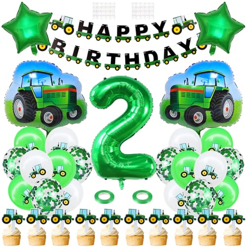 Geburtstagsdeko 2 Jahre Jungen Traktor Geburtstag Dekoration 2th Kindergeburtstag Deko Grün Traktor Banner Folienballon Konfetti Luftballons Kuchendeko für Jungen Mädchen Birthday Party Dekorationen Geburtstagsdeko 2 Jahre Jungen Traktor Geburtstag Dekoration 2th Kindergeburtstag Deko Grün Traktor Banner Folienballon Konfetti Luftballons Kuchendeko für Jungen Mädchen Birthday Party Dekorationen von Yijunmca