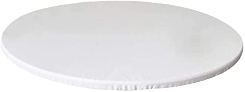 Yikko Non-Slip Round Tablecloth - 120cm Washable Stretch Table Cover Waterproof Polyester Tablecover for Home, Parties, Holiday Dinner, Restaurant (Weiß, 120 cm) von Yikko