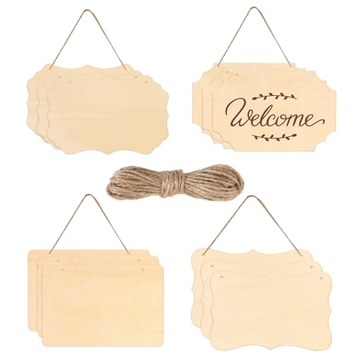 12 Stück Unfertiges holzschild,Hängendes Holzschild mit 2 Löchern und Juteseil Blanko Holzschilder Rechteckiges Hängendes Holzschild zum Aufhängen DIY Basteln,Brandmalerei, Malen, Schreiben,Dekorieren 12 Stück Unfertiges holzschild,Hängendes Holzschild mit 2 Löchern und Juteseil Blanko Holzschilder Rechteckiges Hängendes Holzschild zum Aufhängen DIY Basteln,Brandmalerei, Malen, Schreiben,Dekorieren von YiliYa
