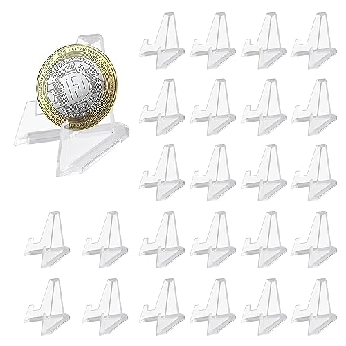 24 Stück Kunststoff Staffeleien,Acryl Staffelei Steht Acryl Ständer für Karten für Sammelgegenstände Anzeigen Münzen Medaillen Bildern von YiliYa