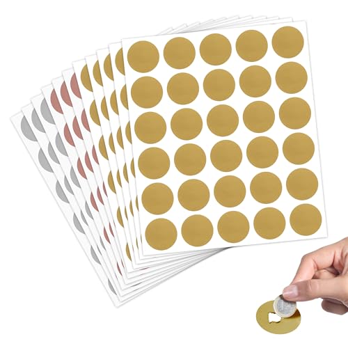 330 Stück Rubbellose Scratch Sticker,25mm Runde Rubbelaufkleber Rubbellose Aufkleber für überraschung Geeignet Postkarten Geschenke(Gold/Silber/Rosegold) von YiliYa