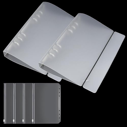 6 Löcher A5 Ringbuchordner Transparentes Nachfüllbare Notizbuchhülle mit A5 Binder Taschen Budget Planner Ordner für Loseblatt Schule Büro Haushalt von YiliYa