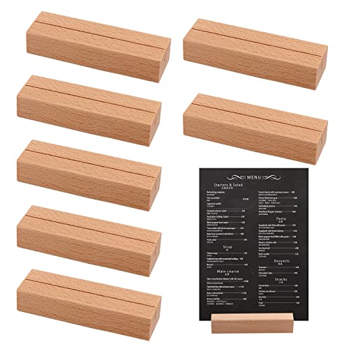 YiliYa 8 Stücke Holz Kartenhalter, Tischkartenhalter, Namesschild Fotohalter, für Restaurants, Hochzeiten, Bankette und Partys Fotoständer(10 * 3 * 2 cm) von YiliYa