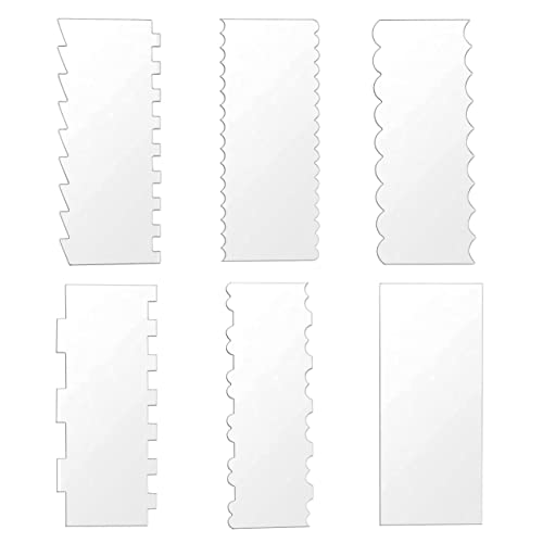 6 Stück Klares Acryl-Kuchenschaber Glätter Kuchenschaber Buttercreme Kuchenspachtel Kuchen Zuckerguss Dekorieren Kamm Torten Backen Zubehör Tortenspachtel für Backen Werkzeuge Küche Backen Diy 6 Stück Klares Acryl-Kuchenschaber Glätter Kuchenschaber Buttercreme Kuchenspachtel Kuchen Zuckerguss Dekorieren Kamm Torten Backen Zubehör Tortenspachtel für Backen Werkzeuge Küche Backen Diy von YiliYa