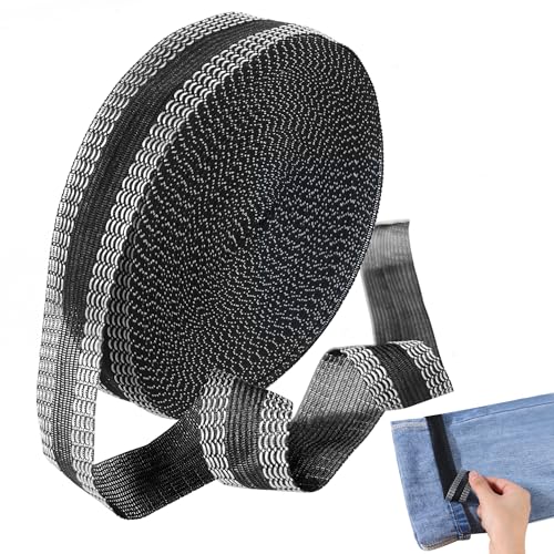 YiliYa Saumband zum Aufbügeln 20m x 2.5cm Kleidung AufbüGeln Klebeband Saumband Selbstklebend Ohne Nähen für Hosen Kleidung Stoffe Schwarz von YiliYa
