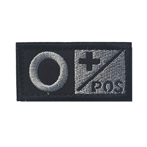 Dekorative Flecken für Erste Hilfe, Blutgruppe O POS Nylon gesticktes Moral Emblem Applices Abzeichen von Yililay