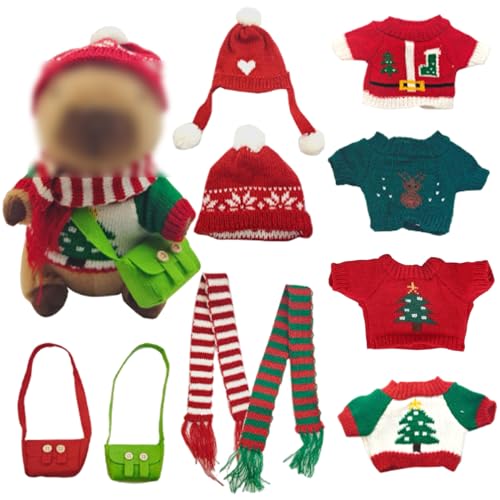 Yililay Capybara Kleidung Weihnachten Thema, süße Outfits für 10-Zoll-Stofftiere Plüschspielzeug (ohne Puppe) von Yililay