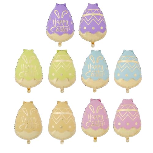 Oster-Luftballons, niedliche Osterei-Ballons, bunte Eier, Luftballon-Set für Ostern, Partyzubehör, Dekorationen, schöne Eier-Folie, Mylar-Ballons, Happy Easter Ballon-Kits, 5 Stück von Yimen Bloon