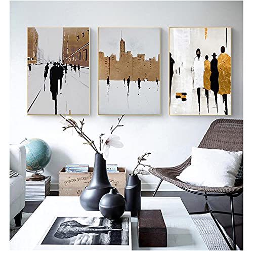 Nordic Schwarz Weiß Malerei Abstrakte Straßenleute Poster Drucke Moderne Leinwand Wandkunst Bilder Für Wohnzimmer Wohnkultur 16"X24"X3Panels Nordic Schwarz Weiß Malerei Abstrakte Straßenleute Poster Drucke Moderne Leinwand Wandkunst Bilder Für Wohnzimmer Wohnkultur 16"X24"X3Panels von Yimesoy