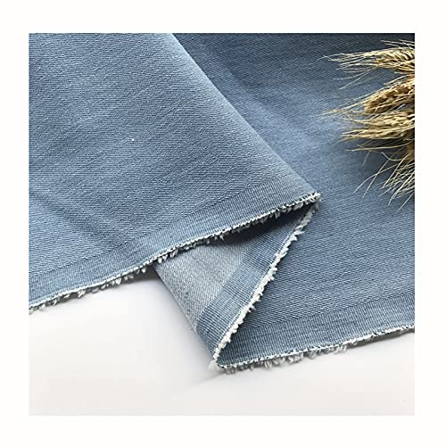 Jeansstoff Soft Stretch Gewaschener Denim Hellblauer Jeansstoff Frühling und Sommer Bekleidungsmaterial zum Nähen von Jacken, Hosen und Röcken Meterweise Verkauft (Breite 145cm)(Size:200x145 cm) von Yimihua