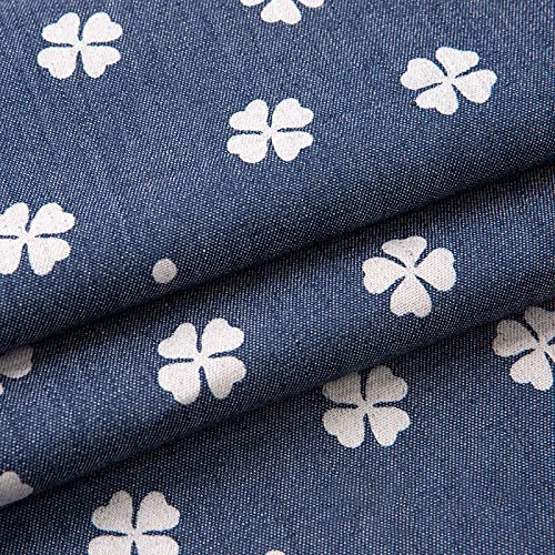 Yimihua Blau Jeansstoff meterware Sanft Baumwolle Drucken Gewaschener Jeansstoff 150 cm breit zum Nähen von Hosen, Jacken, Dekorationen(Color:mittelblaues Gras) von Yimihua