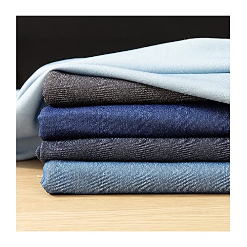 Yimihua Jeansstoff Micro Stretchy Denim Stoff Gewaschener Denim-Baumwollstoff Haustextilien Jeans Stoffe Quilten Nähmaterial（Breite 145 cm）(Size:1 m,Color:1#) von Yimihua