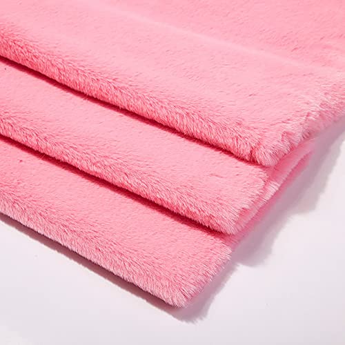 Yimihua Kurzer Plüschstoff Kunstpelzstoff Haarlänge 1cm Flauschiger Stoff Windschutz Fell Stoffe Für Kleidungsdekoration, Nähhandwerk,170 * 50cm (Color:Rosa) von Yimihua