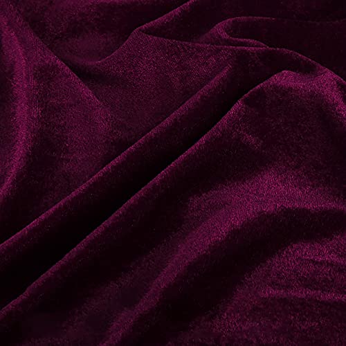 Yimihua Samtstoff Zerkleinerter Veloursstoff 160cm breit Stretchmaterial Craft Stretch Verdicktes Flanell Dekostoff verkauft von 1 Meter(Color:Purpur) von Yimihua