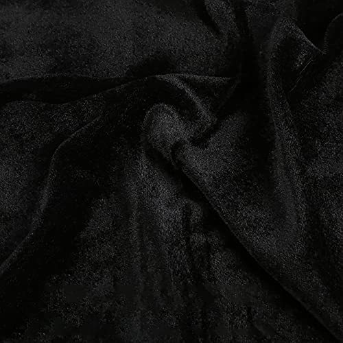 Yimihua Samtstoff Zerkleinerter Veloursstoff 160cm breit Stretchmaterial Craft Stretch Verdicktes Flanell Dekostoff verkauft von 1 Meter(Color:Schwarz) von Yimihua