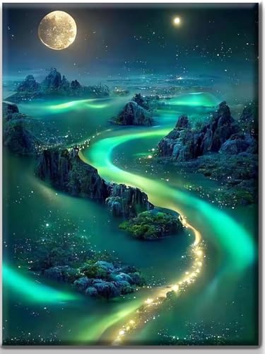 Yiminu.DS Diamond Painting Erwachsene, Diamant Painting Bilder Blumen 30x40cm 5D Diamond-Painting Diamant Painting Bastelset BastelnWanddeko, Landschaft Fluss Sternenhimmel Yiminu.DS Diamond Painting Erwachsene, Diamant Painting Bilder Blumen 30x40cm 5D Diamond-Painting Diamant Painting Bastelset BastelnWanddeko, Landschaft Fluss Sternenhimmel von Yiminu.DS