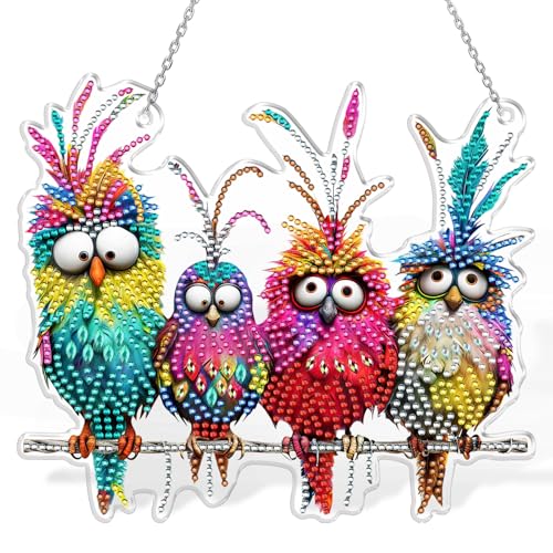 Yiminu.DS Diamond Painting Erwachsene, Diamant Painting Bilder 5D Acryl Diamond-Painting Set Bastelset Fenster Garten Dekor BastelnWanddeko,Vogel von Yiminu.DS