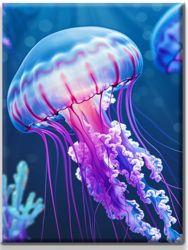 Yiminu.DS Diamond Painting Erwachsene, Diamant Painting Bilder Blumen 30x40cm 5D Diamond-Painting Diamant Painting Bastelset BastelnWanddeko, Qualle von Yiminu.DS