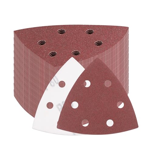 100 Stück Deltaschleifer Schleifpapier, Schleifpapier Klett mit 6 Loch, Deltaschleifer Schleifblatt 40 80 120 180 240 Körnung für Dreieckschleifer 93x93x93mm, Für Holz, Metall, Gips, Glasfaser 100 Stück Deltaschleifer Schleifpapier, Schleifpapier Klett mit 6 Loch, Deltaschleifer Schleifblatt 40 80 120 180 240 Körnung für Dreieckschleifer 93x93x93mm, Für Holz, Metall, Gips, Glasfaser von Yimomoyi