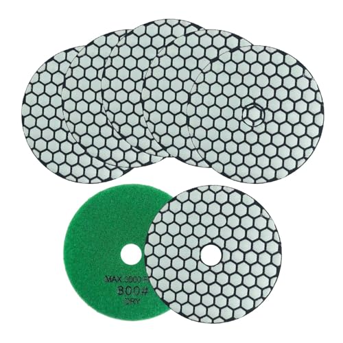 Diamant-Polierscheibe – 7 Stück, 100 mm #800 Trocken/Nass, Schleifscheiben für Granit, Marmor, Kunststein, Quarz, für Winkelschleifer Diamant-Polierscheibe – 7 Stück, 100 mm #800 Trocken/Nass, Schleifscheiben für Granit, Marmor, Kunststein, Quarz, für Winkelschleifer von Yimuzche