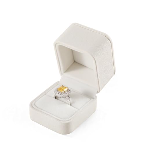Yinbeini Ringboxen, Leder-Ring-Schmuckschatulle, elfenbeinfarbene Ringbox für Schmuckgeschäft, luxuriöse Schmuck-Geschenk-Box, Premium-Ringhalter-Box Yinbeini Ringboxen, Leder-Ring-Schmuckschatulle, elfenbeinfarbene Ringbox für Schmuckgeschäft, luxuriöse Schmuck-Geschenk-Box, Premium-Ringhalter-Box von Yinbeini
