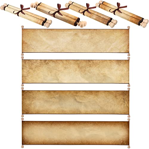 4 Stück Blanko-Papierrollen auf Holzstäben, Vintage, schnell fallend, altes Papier, lang, gealtert, blanko, zum Schreiben, Zeichnen, Kalligraphie, Hochzeitseinladungen, Renaissance-Festivals, 18 x 80 4 Stück Blanko-Papierrollen auf Holzstäben, Vintage, schnell fallend, altes Papier, lang, gealtert, blanko, zum Schreiben, Zeichnen, Kalligraphie, Hochzeitseinladungen, Renaissance-Festivals, 18 x 80 von Yinder