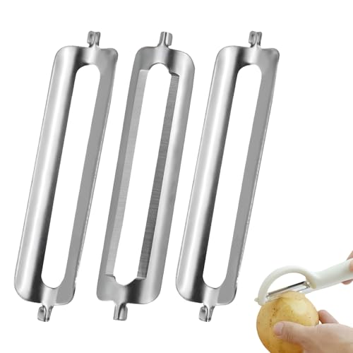 Für Tupperware Sparschäler Schäler Ersatzklingen,Kartoffelschäler,Multifunktional Gemüseschäler,Küchenersatzmesser,Turbo schäler,Praktischer Schäler für Obst und Gemüse für die heimische Küche (3 PCS) von YingMengZhiGe