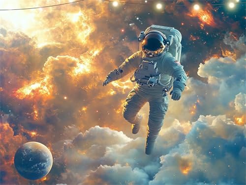 Astronaut Diamond Painting Erwachsene Raum Diamond Painting Set Diamant Paintings Bilder, DIY Crystal Strass Rhinestone Bastelset für Kinder Anfänger, Basteln Erwachsene für Wanddeko 30x40cm K9-1193 von Yingeen