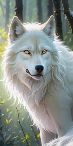 DIY Diamond Painting Set Erwachsene Kinder, Weihnachten Diamant Painting Bilder Weißer Wolf 5D Diamant painting Set Diamant Malerei Set Cross Stickerei Malerei Kits für Home Wand Dekor 20x40cm Y4101 DIY Diamond Painting Set Erwachsene Kinder, Weihnachten Diamant Painting Bilder Weißer Wolf 5D Diamant painting Set Diamant Malerei Set Cross Stickerei Malerei Kits für Home Wand Dekor 20x40cm Y4101 von Yingeen