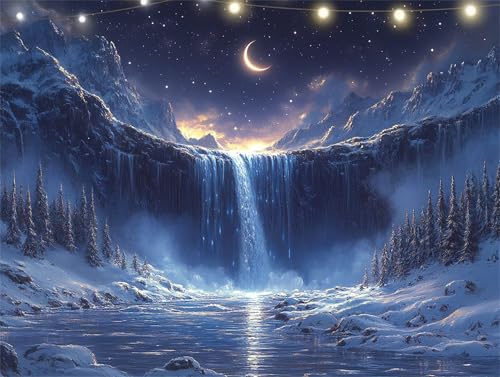 Diamond Painting Fallen Diamond Painting Erwachsene Schnee Basteln Erwachsene, 5D Diamant Paintings Kits 70x95cm, Mosaikherstellung Bastelset, Full Drill Cross Stickerei Malerei für Wanddeko K9-4587 von Yingeen