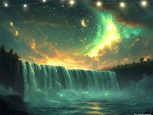 Diamond Painting Fallen Diamond Painting Erwachsene Sternenhimmel Basteln Erwachsene, 5D Diamant Paintings Kits 50x65cm, Mosaikherstellung Bastelset, Cross Stickerei Malerei Kits für Wanddeko K9-1405 von Yingeen