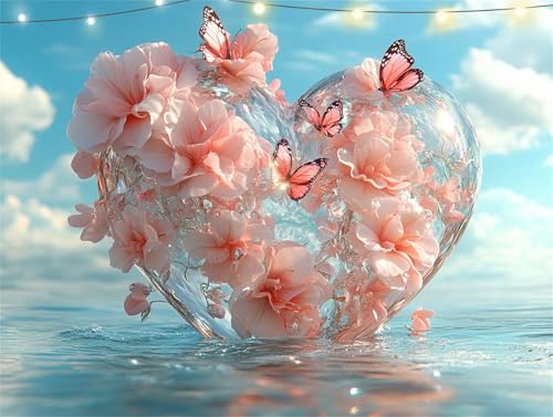 Diamond Painting Liebe Diamond Painting Erwachsene Blume Basteln Erwachsene, 5D Diamant Paintings Kits 35x45cm, Mosaikherstellung Bastelset Full Drill Cross Stickerei Malerei Kits für Wanddeko K9-1244 von Yingeen